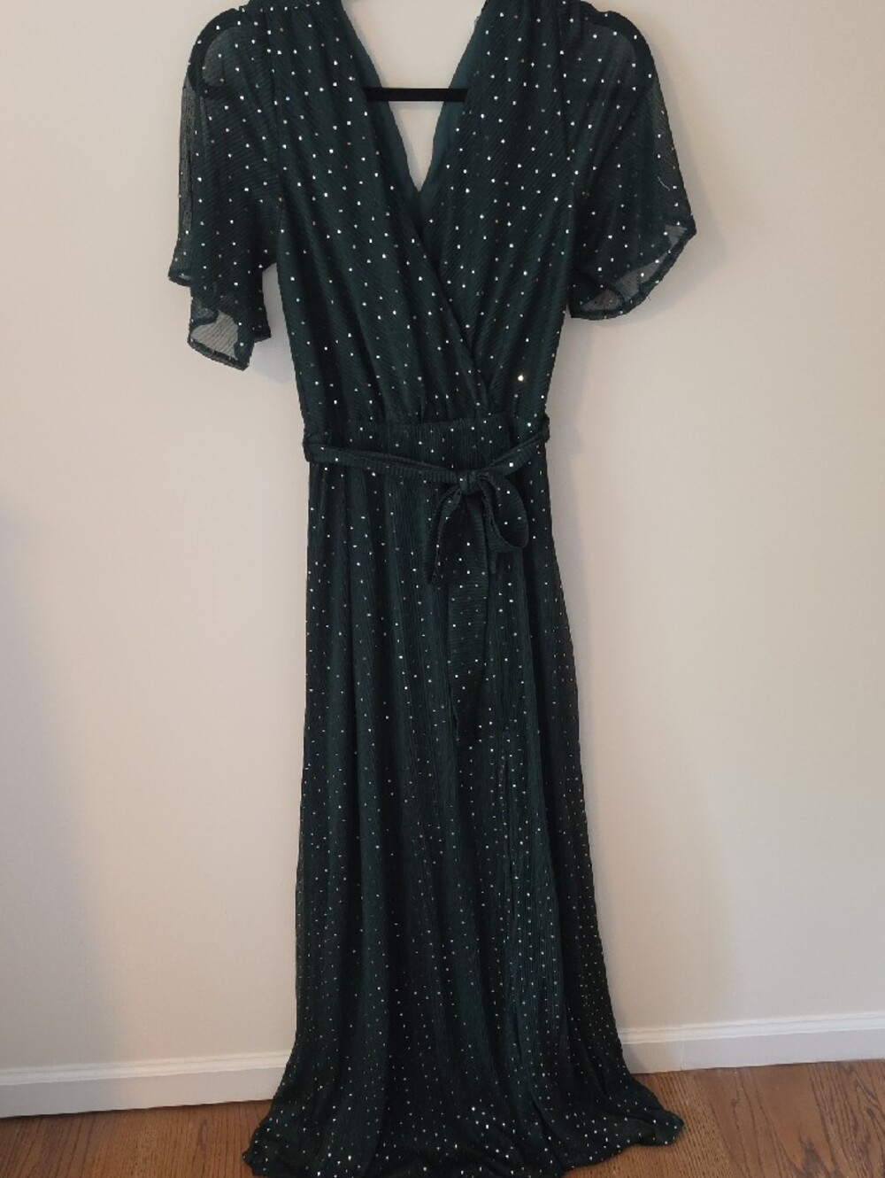 Baltic Born Sparkling Emerald Wrap Maxi Dress with Side Slit - Picture 2 of 3